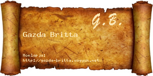 Gazda Britta névjegykártya